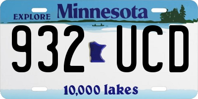 MN license plate 932UCD