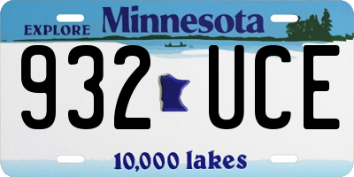 MN license plate 932UCE