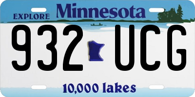 MN license plate 932UCG