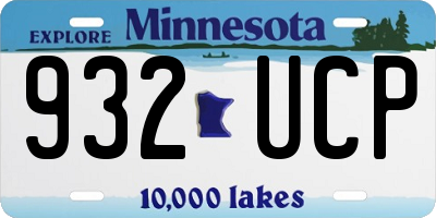 MN license plate 932UCP
