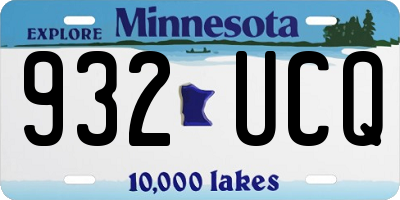 MN license plate 932UCQ