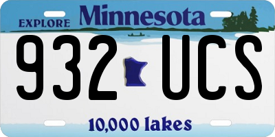 MN license plate 932UCS