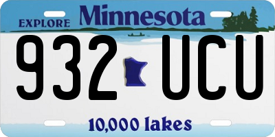 MN license plate 932UCU