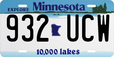 MN license plate 932UCW