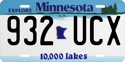 MN license plate 932UCX