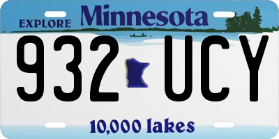 MN license plate 932UCY