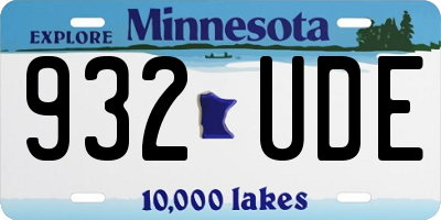 MN license plate 932UDE