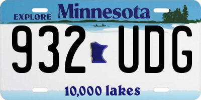 MN license plate 932UDG