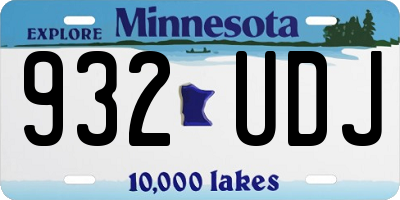 MN license plate 932UDJ