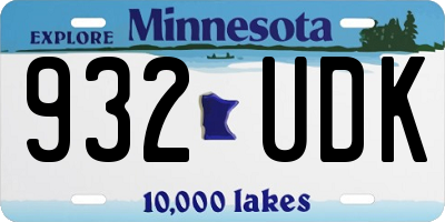 MN license plate 932UDK