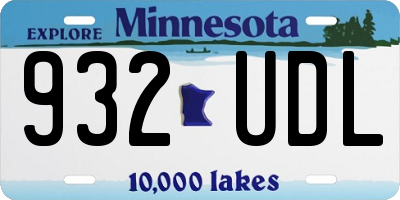 MN license plate 932UDL
