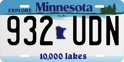 MN license plate 932UDN