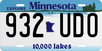 MN license plate 932UDO