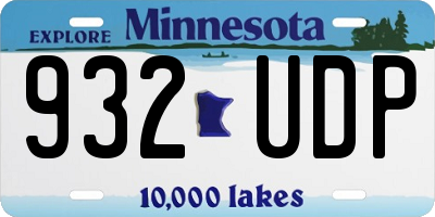 MN license plate 932UDP