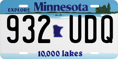 MN license plate 932UDQ