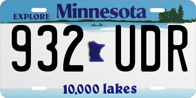 MN license plate 932UDR