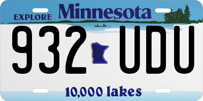 MN license plate 932UDU