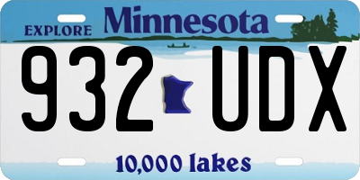 MN license plate 932UDX