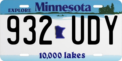 MN license plate 932UDY