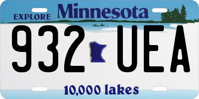 MN license plate 932UEA