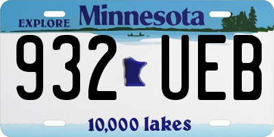 MN license plate 932UEB
