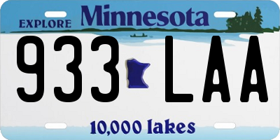 MN license plate 933LAA