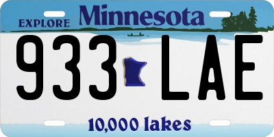 MN license plate 933LAE