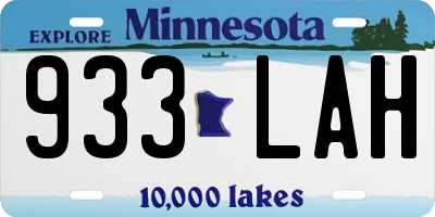 MN license plate 933LAH