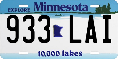 MN license plate 933LAI