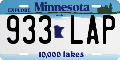 MN license plate 933LAP