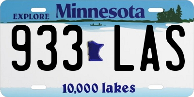 MN license plate 933LAS