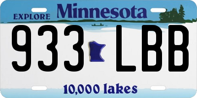 MN license plate 933LBB