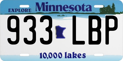 MN license plate 933LBP