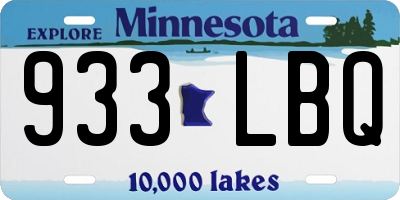 MN license plate 933LBQ