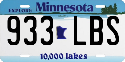 MN license plate 933LBS