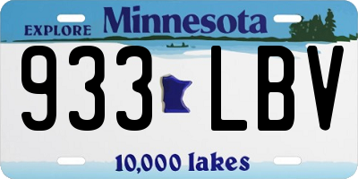 MN license plate 933LBV