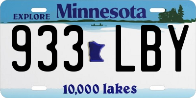 MN license plate 933LBY