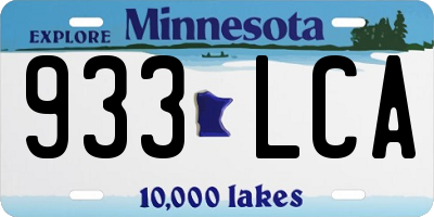 MN license plate 933LCA