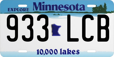 MN license plate 933LCB