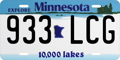 MN license plate 933LCG