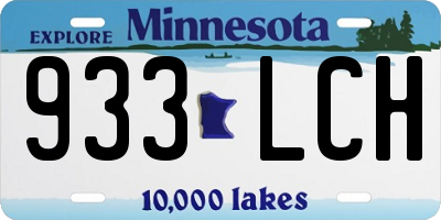 MN license plate 933LCH