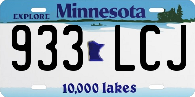 MN license plate 933LCJ