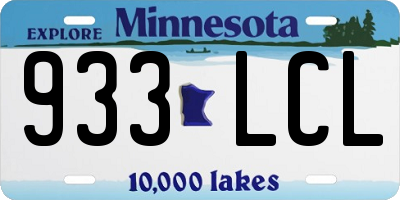 MN license plate 933LCL