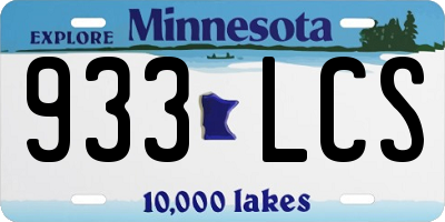 MN license plate 933LCS