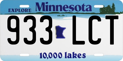 MN license plate 933LCT