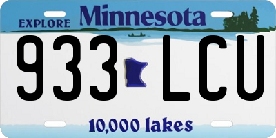 MN license plate 933LCU