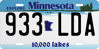 MN license plate 933LDA