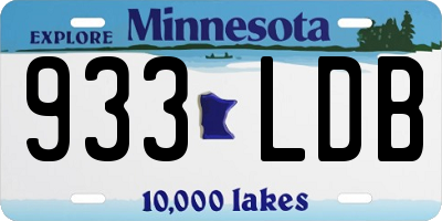MN license plate 933LDB