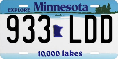 MN license plate 933LDD