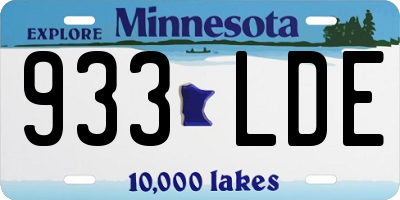 MN license plate 933LDE